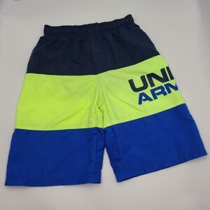 Under Armour boys' colorblock swim trunks size L